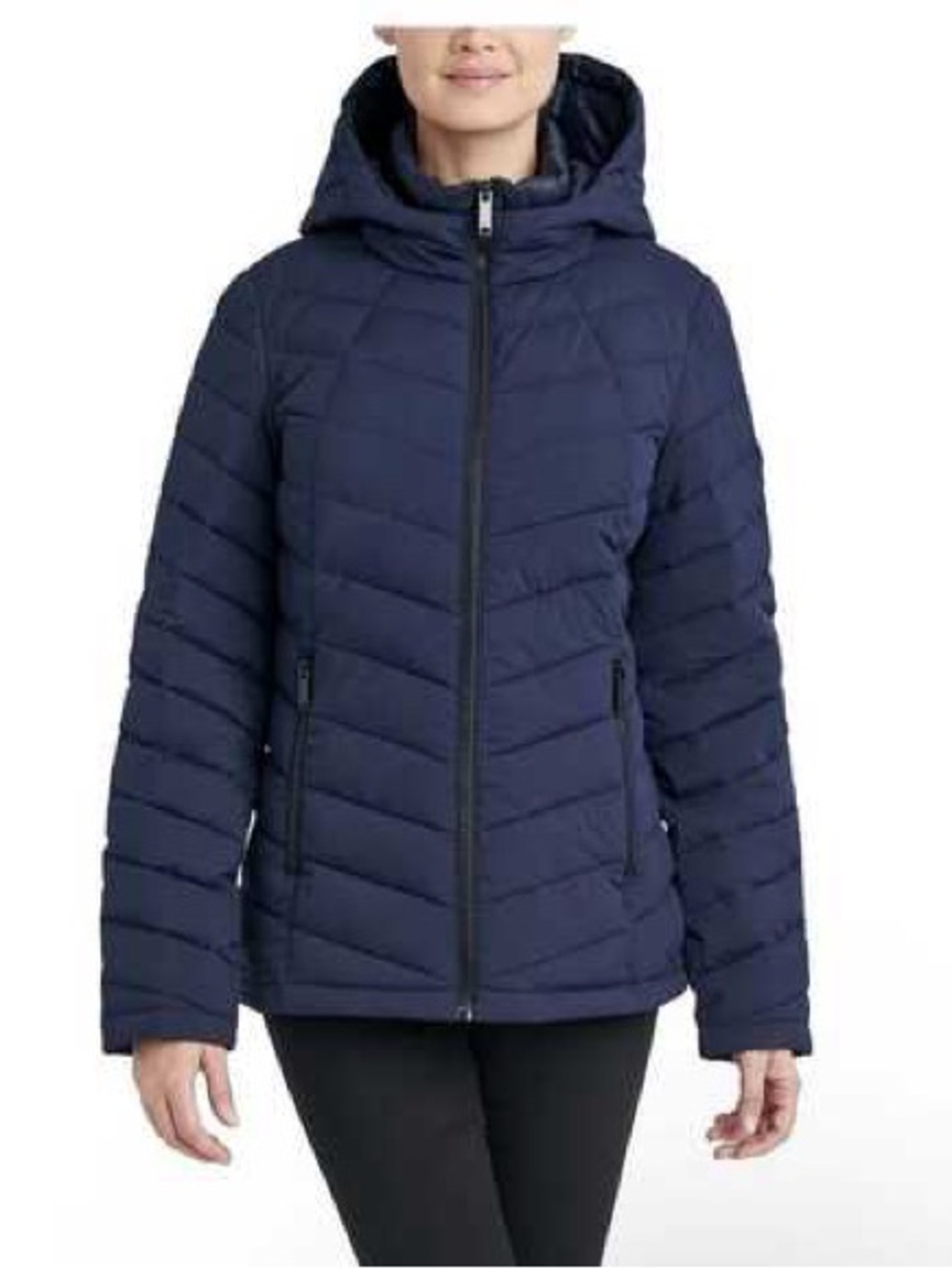 NWT Calvin Klein Women's Infinite stretch Hooded Jacket in indigo blue size XL